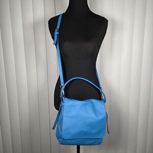 Nicoli Made in Italy Blue Genuine Leather Crossbody Shoulder Bag